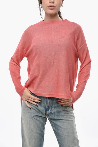 Kaschmir-Rundhalspullover SUNSET mit asymmetrischem Design