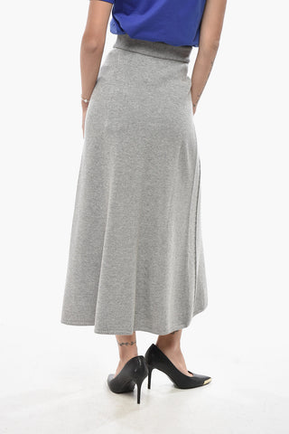 Midirock aus Strick mit Frontschlitz