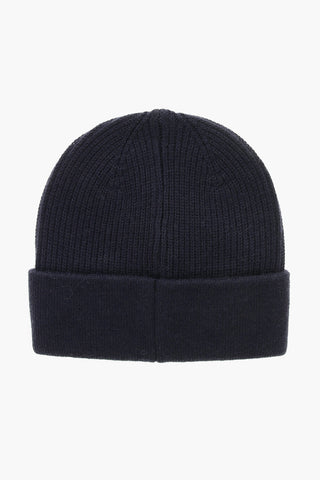 Wool-Blend Beanie with Embroidered Logo