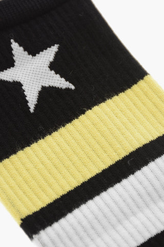 Cotton Terry Socks with Contrast Bands