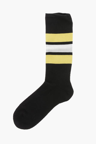 Cotton Terry Socks with Contrast Bands
