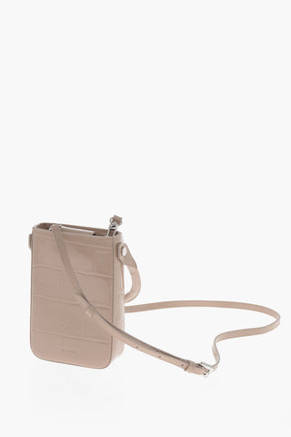 Borsa a Tracolla Mini in Pelle Effetto Coccodrillo
