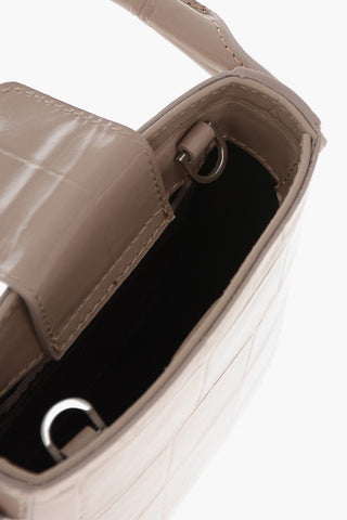 Borsa a Tracolla Mini in Pelle Effetto Coccodrillo