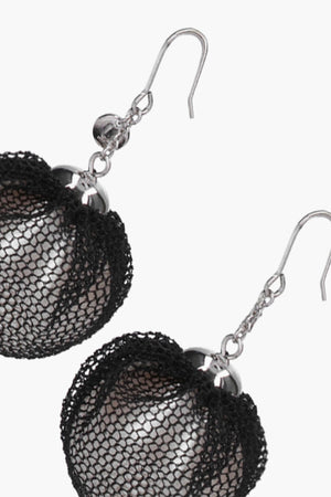 Resin Pearl Earrings with Tulle Detail