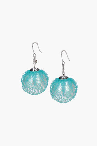 Resin Pearl Earrings with Tulle Detail