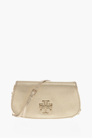 Borsa a Tracolla in Pelle Lamè Martellata