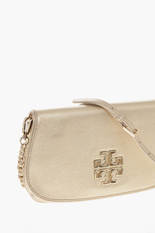 Borsa a Tracolla in Pelle Lamè Martellata