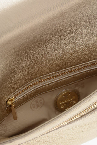 Borsa a Tracolla in Pelle Lamè Martellata