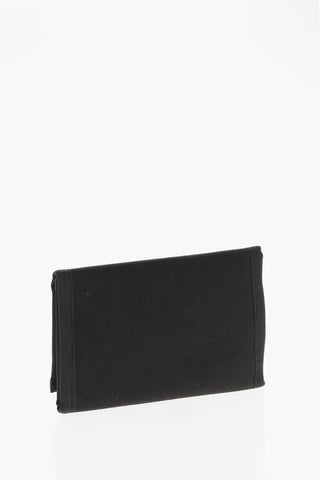 Canvas Geldbörse mit gesticktem Logo und Klettverschluss