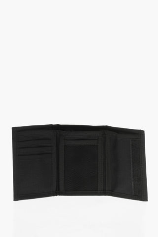 Canvas Geldbörse mit gesticktem Logo und Klettverschluss