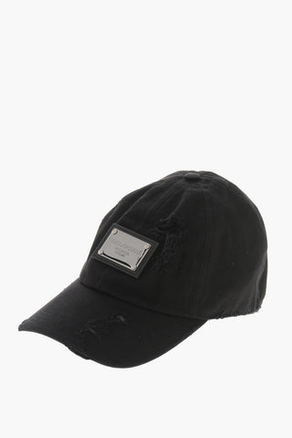 Canvas Baseball Cap with Metal Plaque