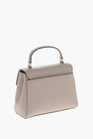 Textured Leather Handbag with Removable Shoulder Strap
