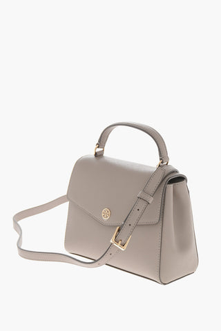 Textured Leather Handbag with Removable Shoulder Strap