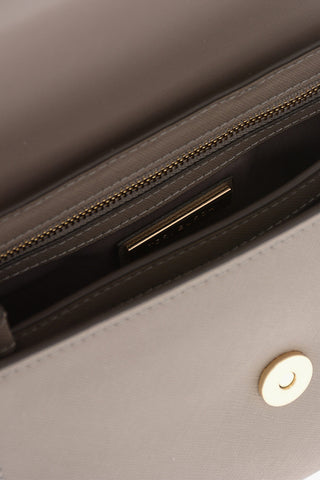 Textured Leather Handbag with Removable Shoulder Strap