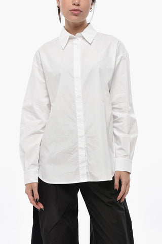 Cotton Poplin Shirt With Embroidered Logo