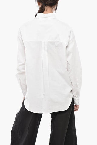 Cotton Poplin Shirt With Embroidered Logo