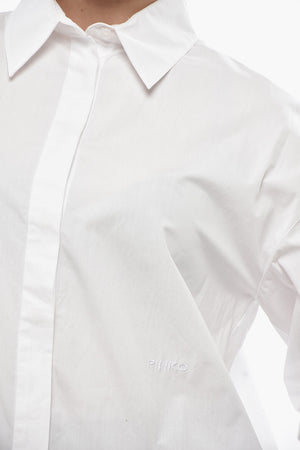 Cotton Poplin Shirt With Embroidered Logo