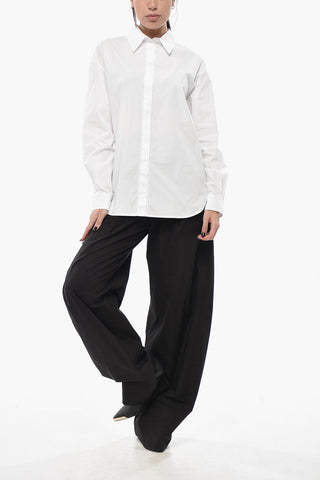 Cotton Poplin Shirt With Embroidered Logo