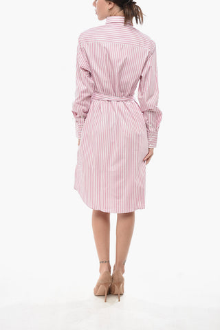 Awning-Striped Shirt Dress AMOUR with Belt
