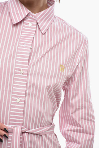 Awning-Striped Shirt Dress AMOUR with Belt