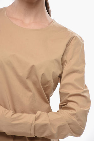 Cotton-Blend Blouse with Back Zip