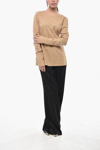 Cotton-Blend Blouse with Back Zip