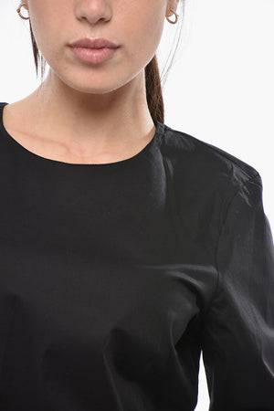 Cotton-Blend Blouse with Back Zip