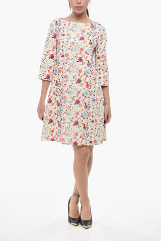 Besticktes Baumwollkleid MEGAN mit 3/4-Ärmeln