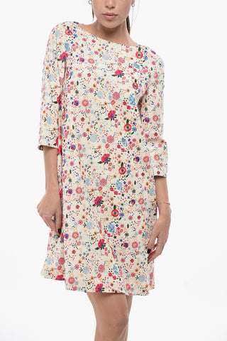 Besticktes Baumwollkleid MEGAN mit 3/4-Ärmeln