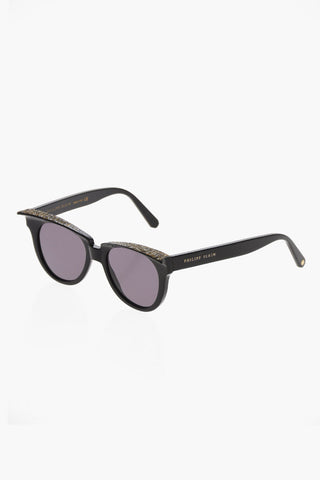 Cat-Eye-Sonnenbrille Einfarbig mit Glitzerdetails