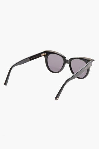 Cat-Eye-Sonnenbrille Einfarbig mit Glitzerdetails