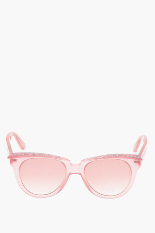 Cat-Eye-Sonnenbrille Einfarbig mit Glitzerdetails