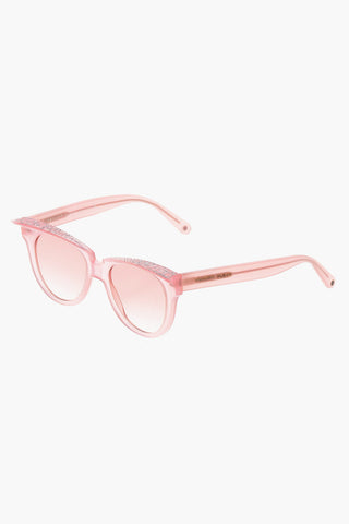 Cat-Eye-Sonnenbrille Einfarbig mit Glitzerdetails