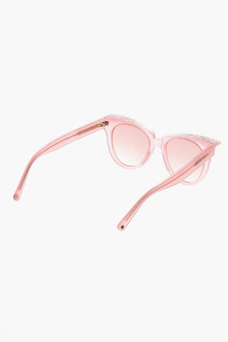 Cat-Eye-Sonnenbrille Einfarbig mit Glitzerdetails