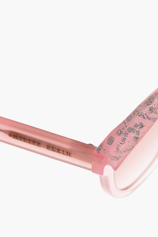 Cat-Eye-Sonnenbrille Einfarbig mit Glitzerdetails