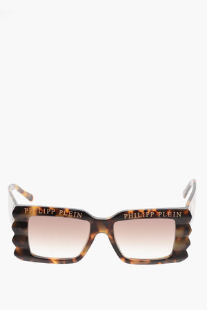 Oversized Sonnenbrille mit Schildpatt-Muster und Strass