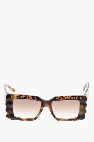 Oversized Sonnenbrille mit Schildpatt-Muster und Strass