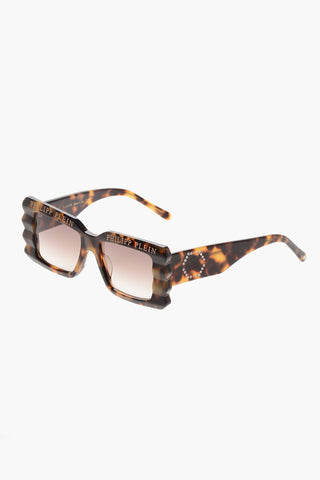 Oversized Sonnenbrille mit Schildpatt-Muster und Strass