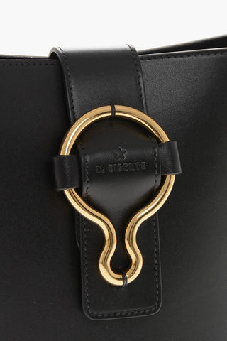 가죽 버킷백 골드 효과 디테일