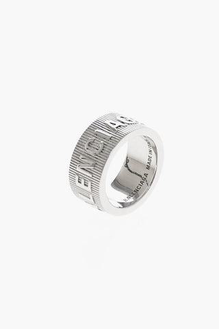Silver Band Ring with Logo