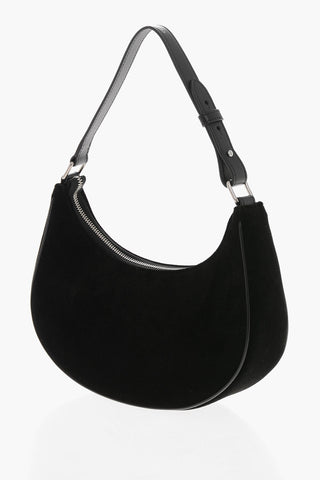 Velour Hobo Bag AVA with Rhinestone Monogram