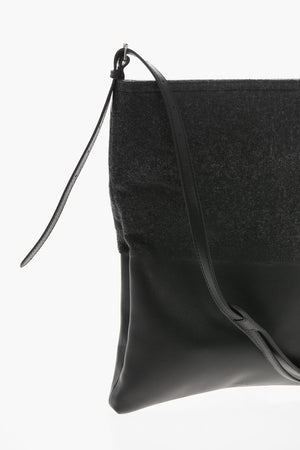 Borsa a Spalla in pelle e Tessuto