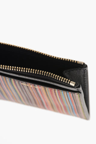 Kartenetui aus Leder mit Bayadere-Detail