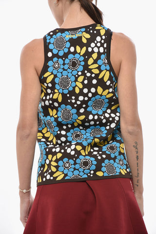 WALES BONNER Tank Top in Maglia Motivo Floreale