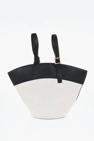 Two-Tone Tote Bag with Front Maxi Logo