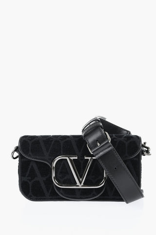 GARAVANI All Over Monogram Suede Crossbody Bag