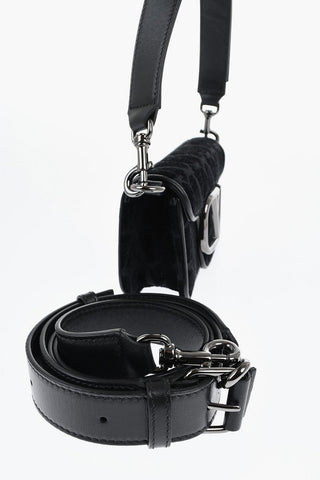 GARAVANI All Over Monogram Suede Crossbody Bag