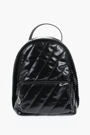 Gesteppter Rucksack aus lackiertem Leder