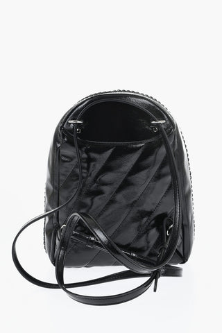 Gesteppter Rucksack aus lackiertem Leder