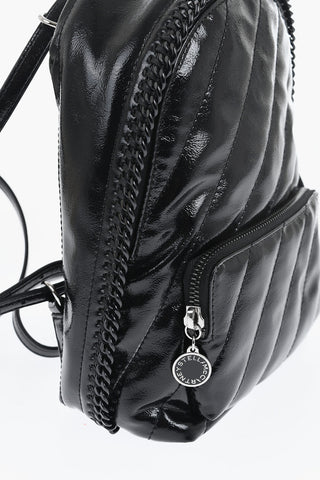 Gesteppter Rucksack aus lackiertem Leder
